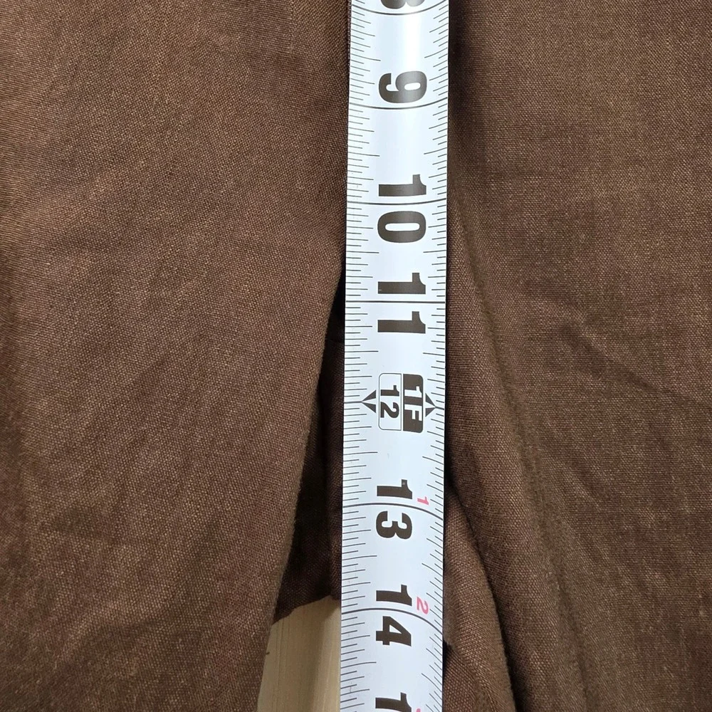J.Jill Brown Linen Stretch Pull On Crop Pants L Petite Runs Large